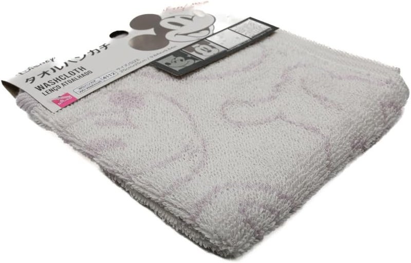 Daiso Mickey Mouse Washcloth Set | 4 Patterns | Off White | Soft Cotton Face & Hand Towels - Image 2